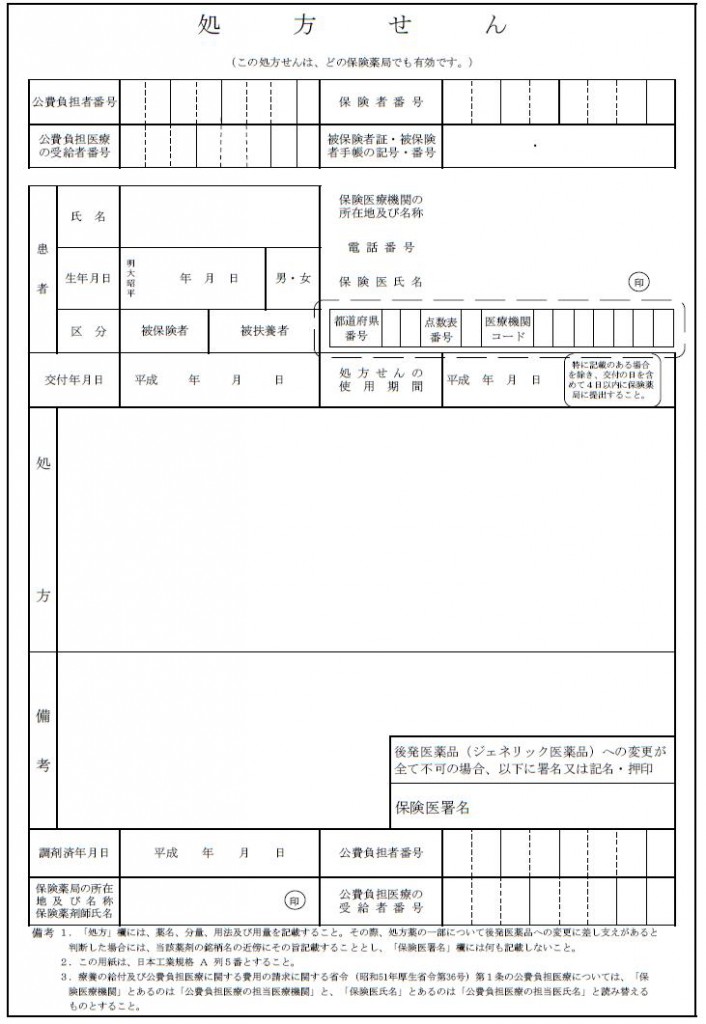 かなり小さい字で、右上に書いてあるんです。 もし、処方箋を貰う機会があれば、見て下さいね。